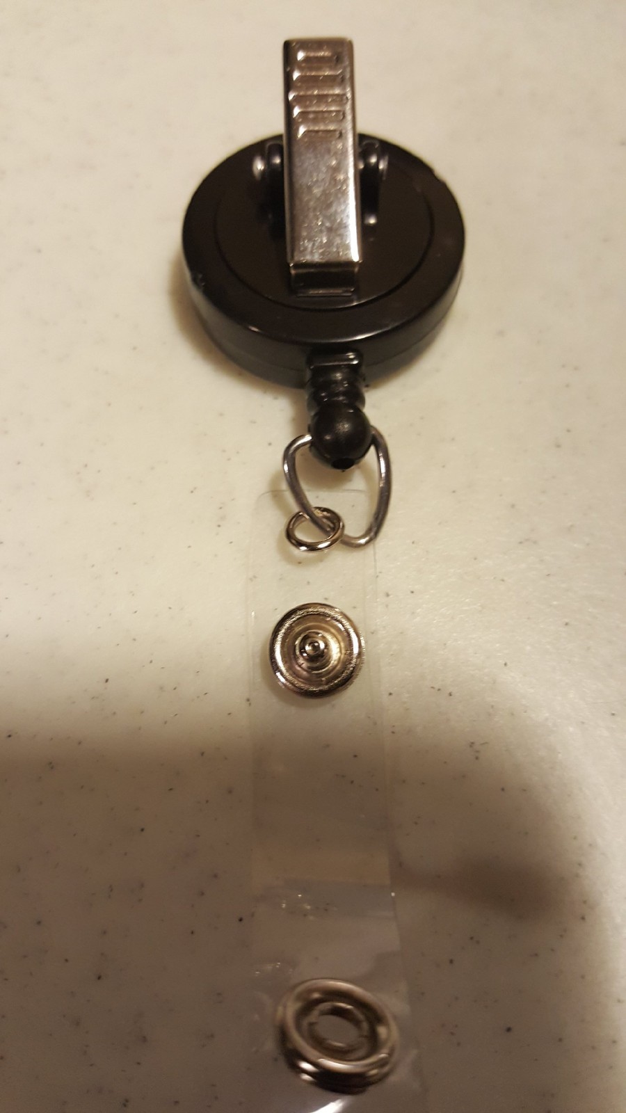 Retractable ID Card Holder Reel Badge Alligator Swivel Clip SS Punisher Skull