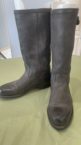 Frye 76865 ARKANSAS Slouchy Boot Womens US 8 M Moto Biker Gray-Brown Made in USA