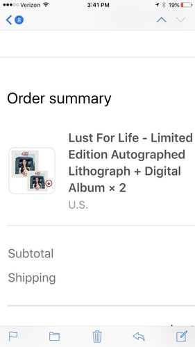 Lana Del Rey Autographed Lithograph Authentic RARE SOLD OUT Signed Autograph