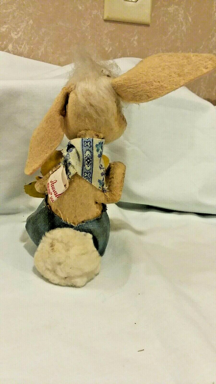 Vintage Rare Annalee Country Bunny Cotton Tail Holding Butterfly
