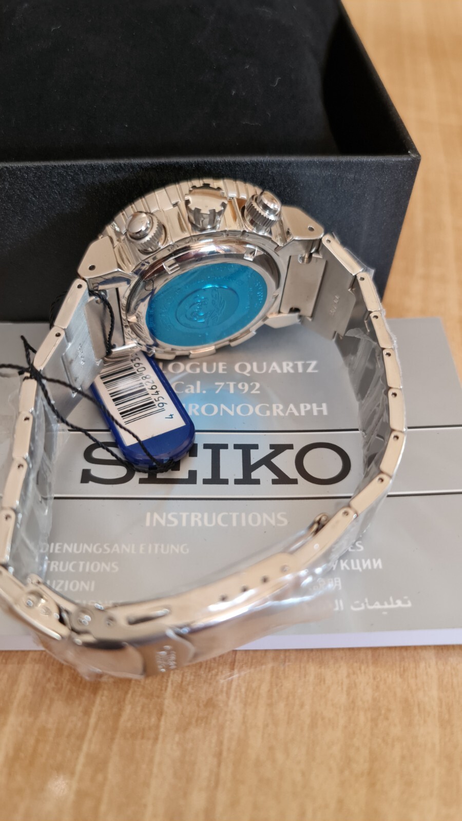 Pre-owned Seiko Chronograph Snda13p1 Quartz Watch 7t92 Diver's 200m Black Dial Caesar Date