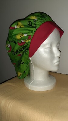 Merry Grinchmas Green Medical Surgical Bouffant Scrub Hat  
