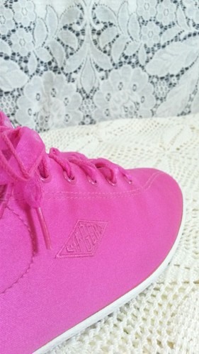 Vintage 1980s Magenta Pink Satin L.A.GEAR Pointy Dance Shoes Size 8 GLAM 80s 90s