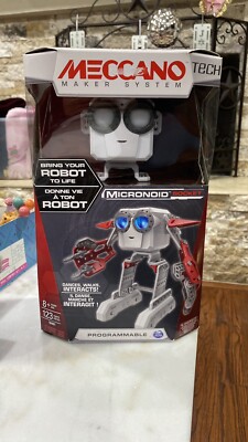 Meccano Micronoid Red socket robot building set 123 pieces ''New In Box''