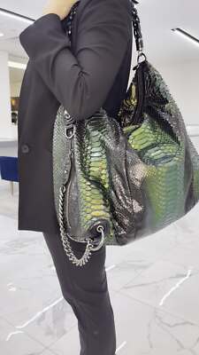 Gucci Metallic Green Python Galaxy 228559 Ladies Leather Gucci Metallic Green Python Galaxy 228559 Ladies Leather