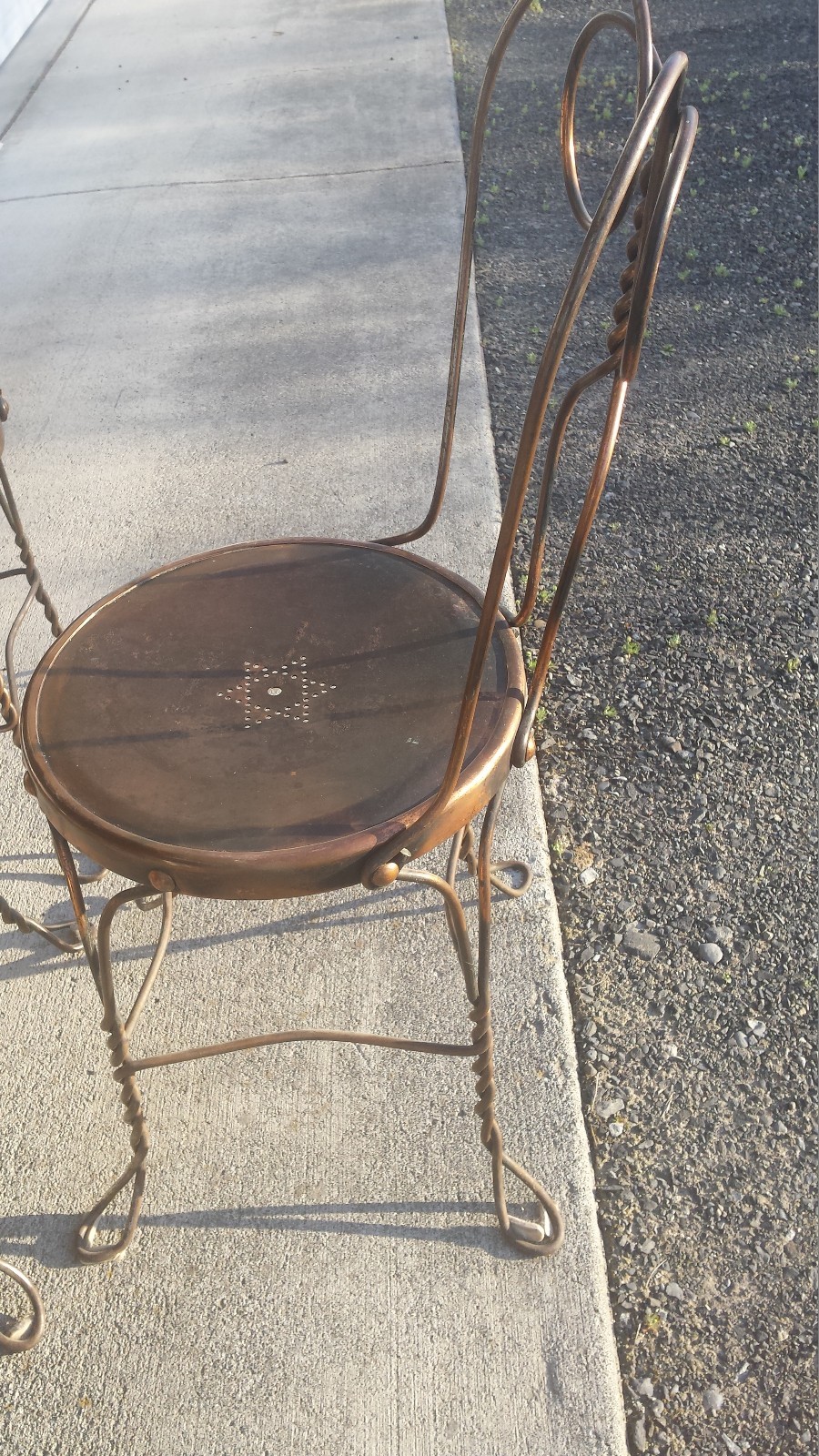 Early 1900 Ice Cream Parlor Table, 4 Metal Chairs Vintage Antique RARE shop four