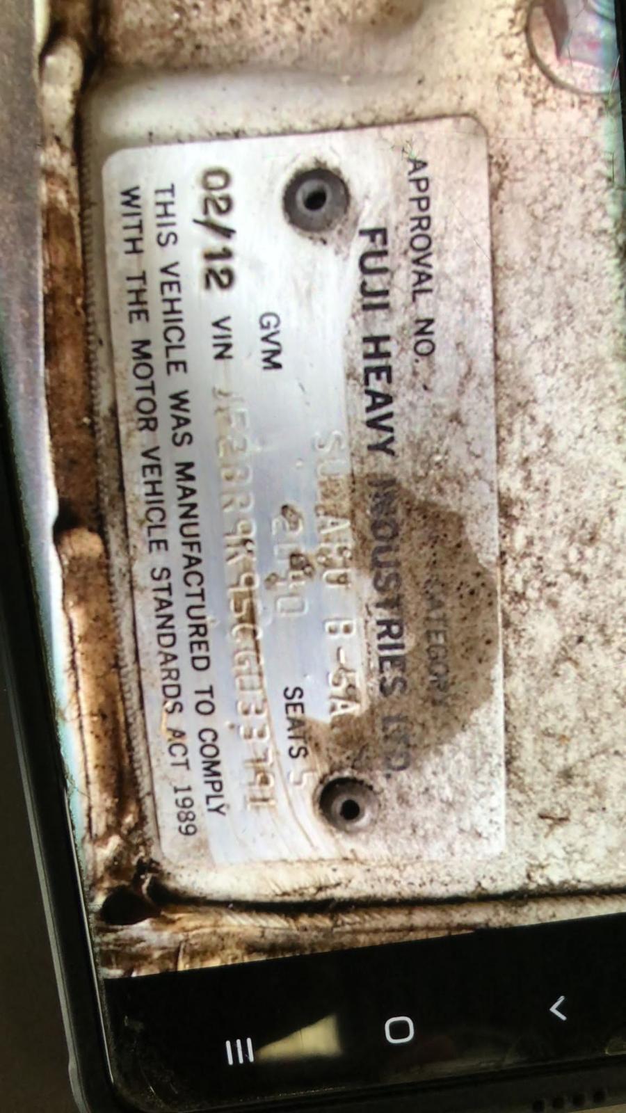 SUBARU OUTBACK 5TH GEN 05/2009-11/2014 SUN VISOR RIGHT NON EYESIGHT - thumbnail 2