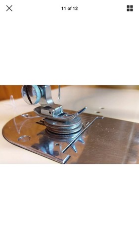 White Sewing Machine 6477 Heavy Duty Upholstry Denim Leather Serviced.