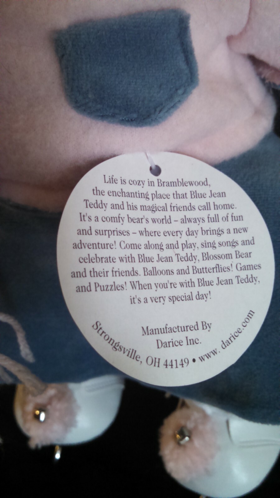 Vintage Blue Jean Teddy Blossom Bear with Skaters Woltz Outfit and Skates