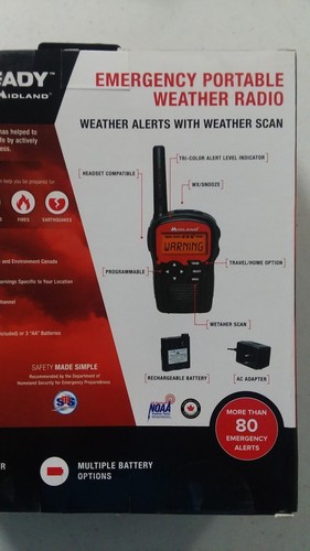 MIDLAND EMERGENCY WEATHER RADIO PORTABLE E+READY EH55VP  80+ EMERGENCY ALERTS