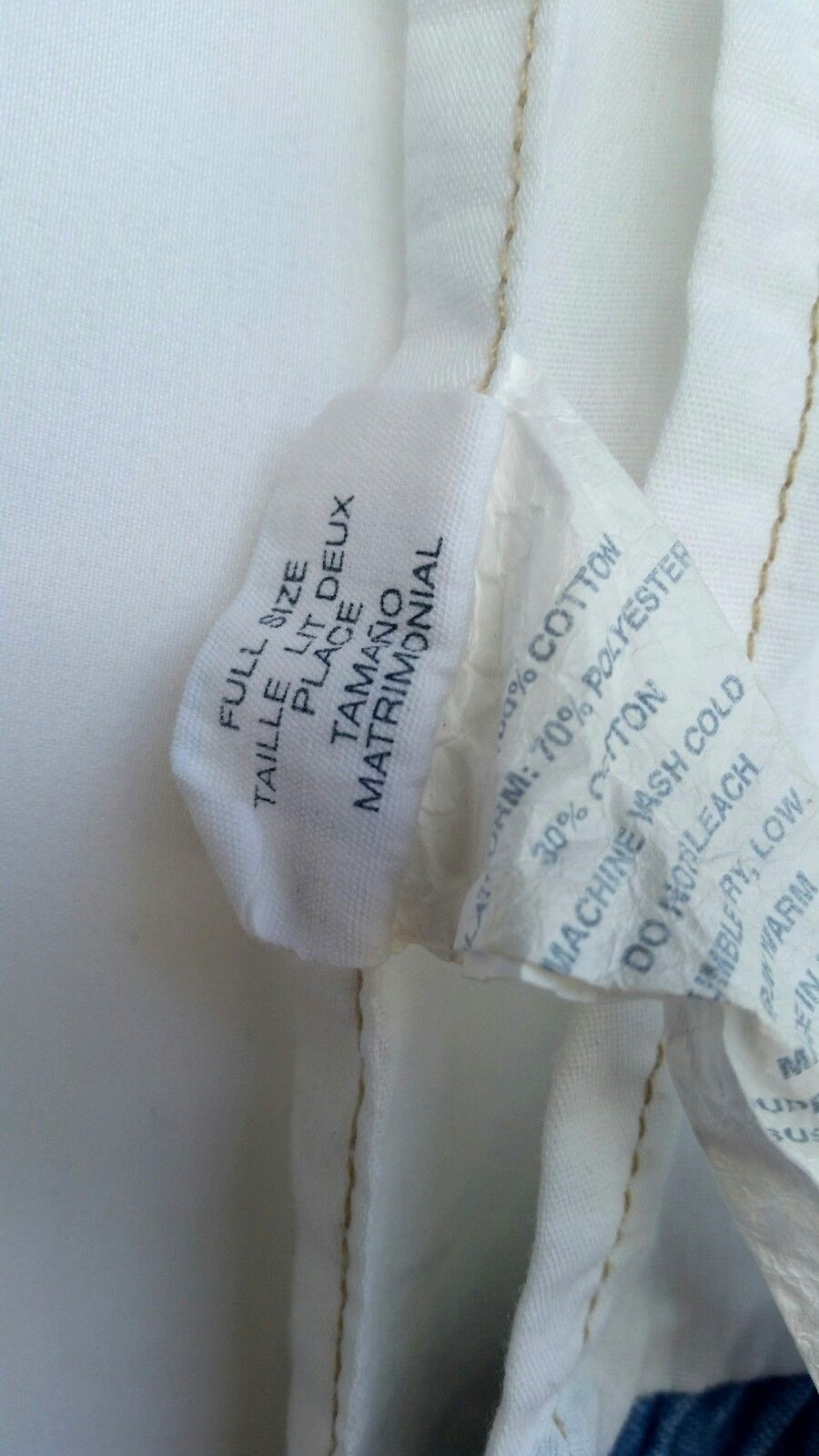 Ralph Lauren Full Size Dust Ruffle Bed Skirt Blue Denim