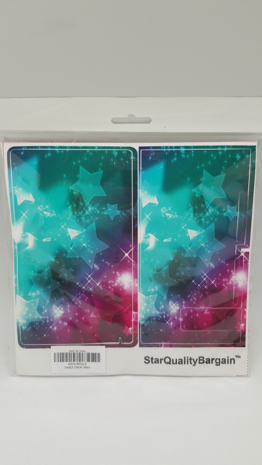 2-Nintendo Switch Decals Game System Skin Stickers Stars Black & Red Squares