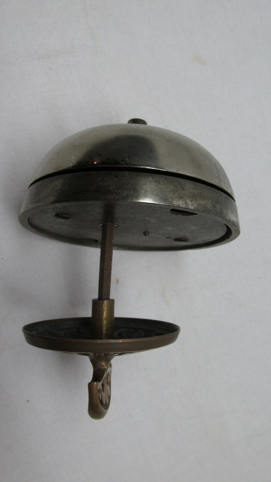 Antique Brass Eastlake-Design Turn-Key Door Bell - Patented April 1891