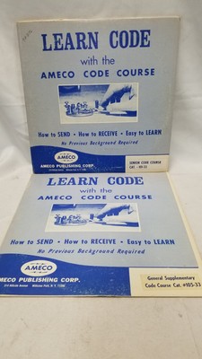 Ameco Code Course Learn Morse Code Senior 2LP Set & General Supplementary LP VG+