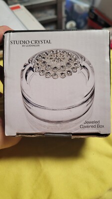 Beautiful Studio Crystal Jeweled Covered Box 