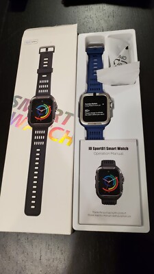 Smart Watch IOS/Android IP68, Heart Rate, Blood Oxygen,  Bluetooth,  Alexa Blue
