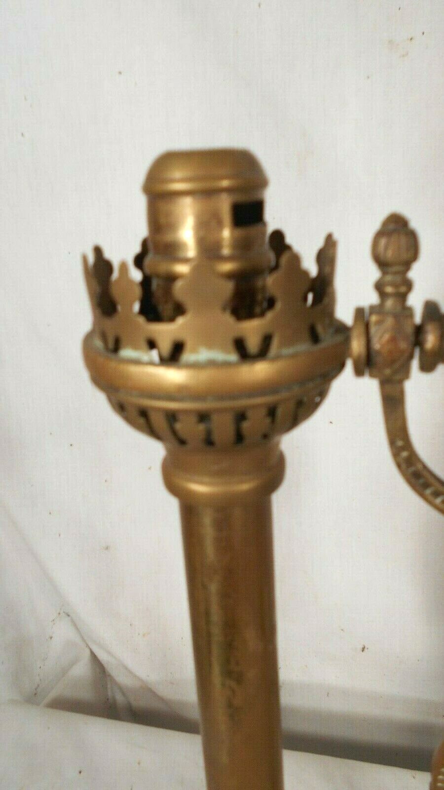 PAIR OF VINTAGE DOUBLE SOCKET SWING ARM BRASS GIMBAL CANDLE HOLDERS