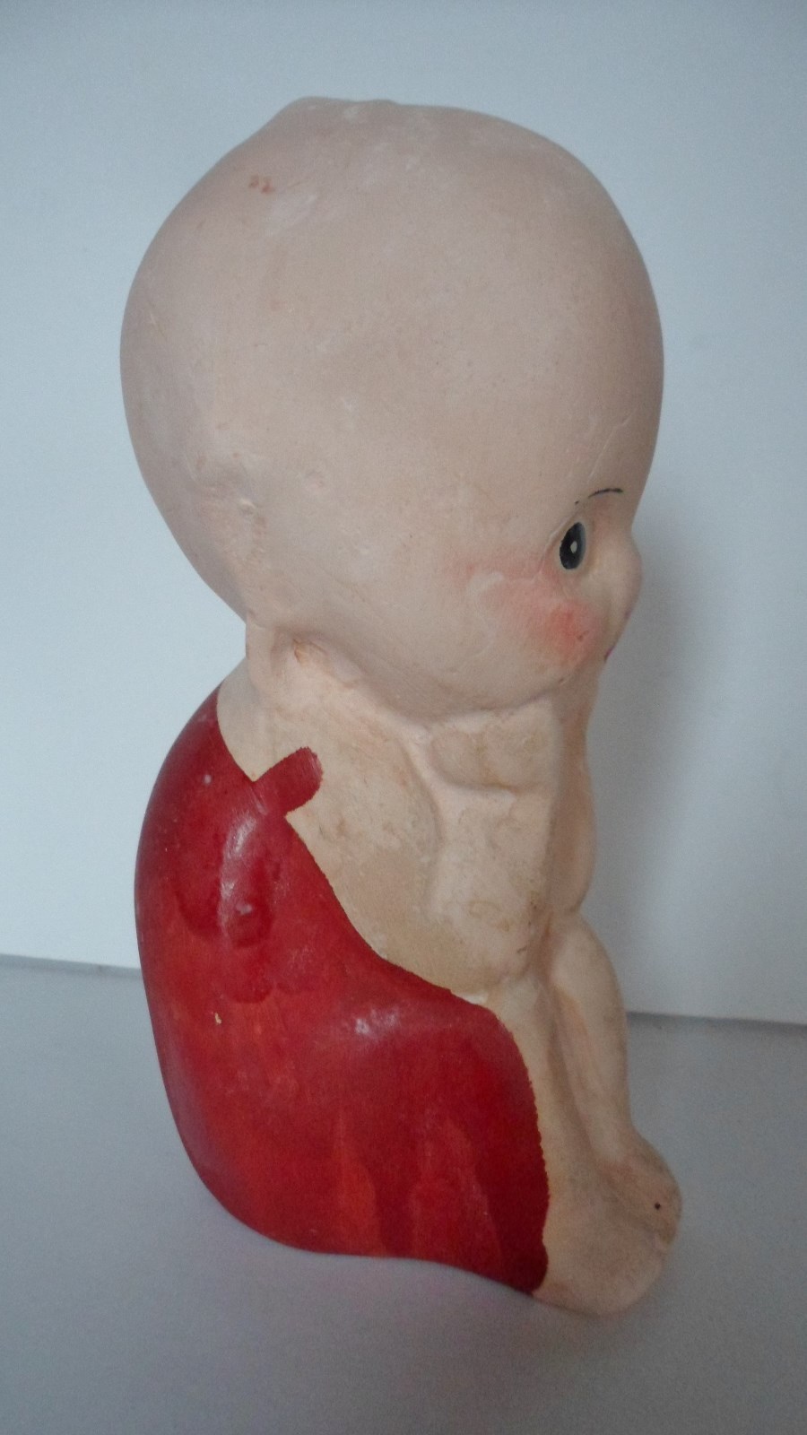 Antique Chalkware Kewpie The Thinker 6