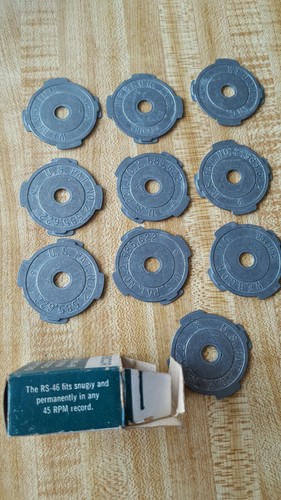 Vintage WEBCOR RS-46 Metal 45 RPM vinyl Record Adapters- 10 in Original Box