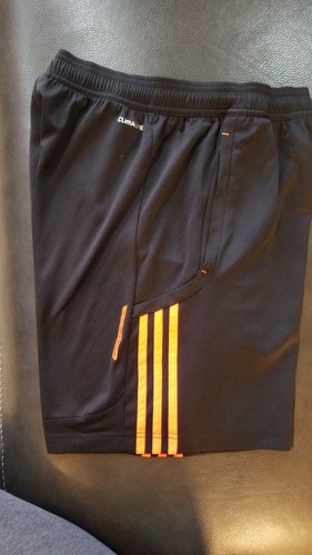 Adidas Climalite Clima Lite Medium Youth Athletic Shorts Bright Orange 3 Stripe