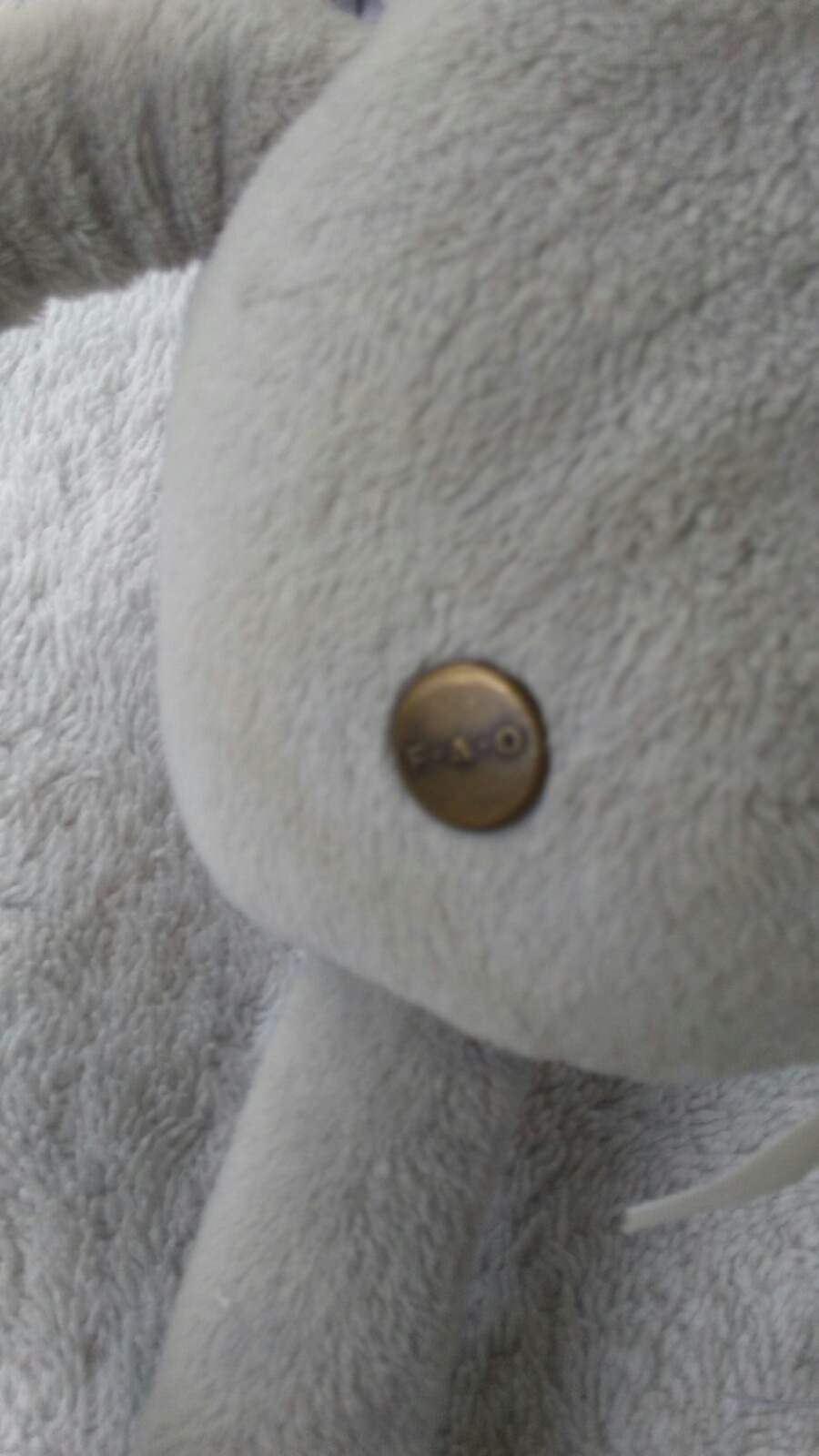 Plush FAO Schwarz Elephant NWT Light Grey Color with Adjustable Arms and Legs