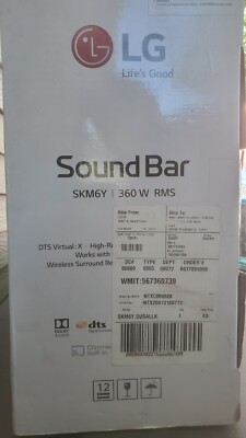 LG 2.1 Channel Hi-Res Audio Soundbar with DTS Virtual X Sound SKM6Y, New in Box