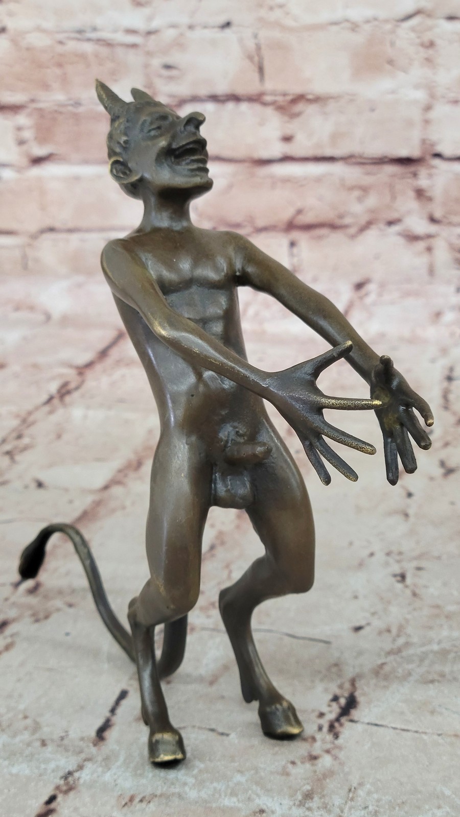 Bronze Statue Nude Satyr  Museum Quality Item  Ancient Greek Mythology - Satiros