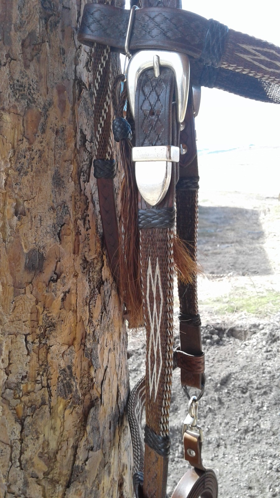 Horse Bitless bridle 100% Horse hair/leather. hand made show bridle. NEW