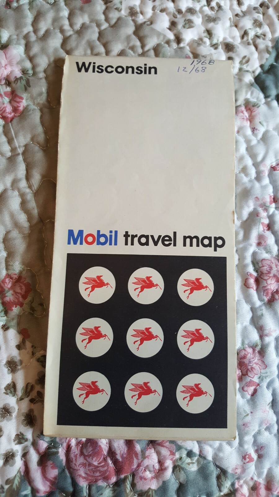 MOBIL OIL, WISCONSIN TRAVEL MAP / ROAD MAP, 1968