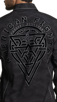 AMERICAN FIGHTER Men's Long Sleeve Button Down Shirt REFUTE Embroidered S-3XL