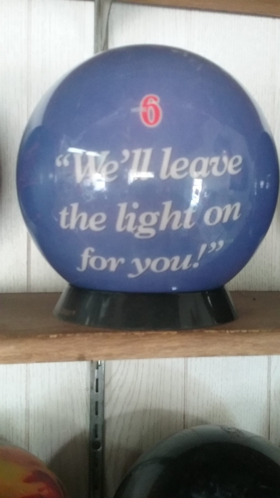 Motel 6 Bowling Ball 16 Pound Novelty Never Drilled Plastic Spare Ball