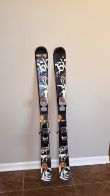 Rossignol Blast 125cm Skis w/ Marker Bindings Boys Kids Black Orange Shaped