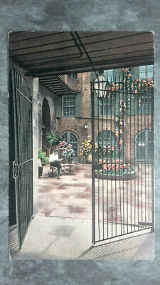 VTG c1940 Postcard Brulatour Courtyard Royal Street Vieux Carre New Orleans LA