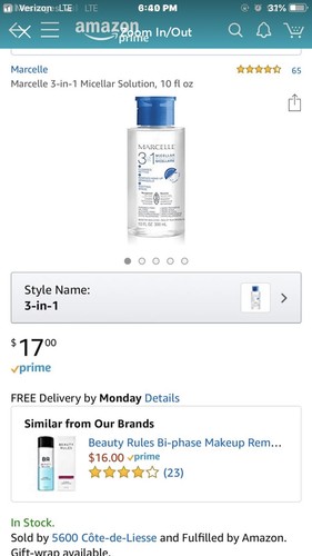 Marcelle 3-in-1 Micellar Solution, 10 fl oz