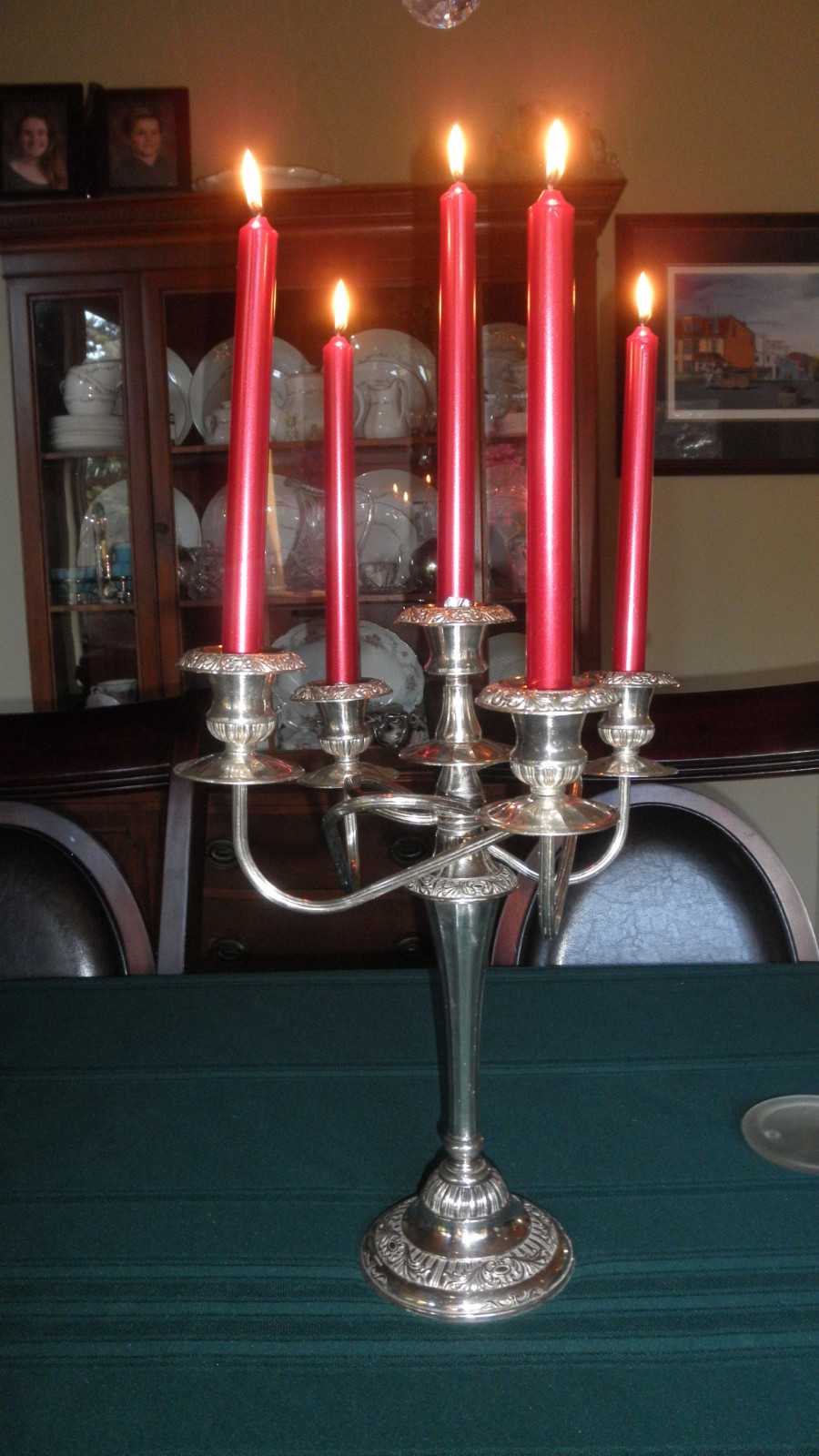 ANTIQUE ITALIAN 5 ARM SILVERPLATE CANDELABRA ORNATE  CENTERPIECE