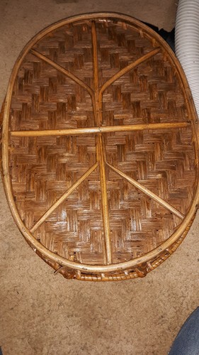 Large STURDY Oval Wicker Bamboo Rattan Serving or Decorative Tray 12