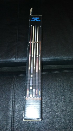 NEW Billiard Solid Wood Cue Wall Rack EastPoint Game Room Holds 6 Cues