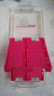 Nintendo DS Game Case - Holds 16 Games - Pink and Clear Plastic - Good Cond.