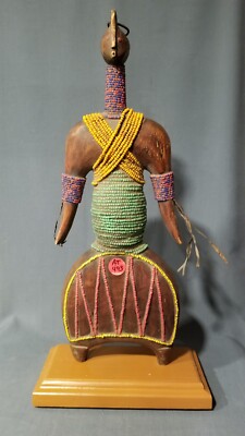 Exquiste Namji Doll With Finished Wood Base, Cameroon.