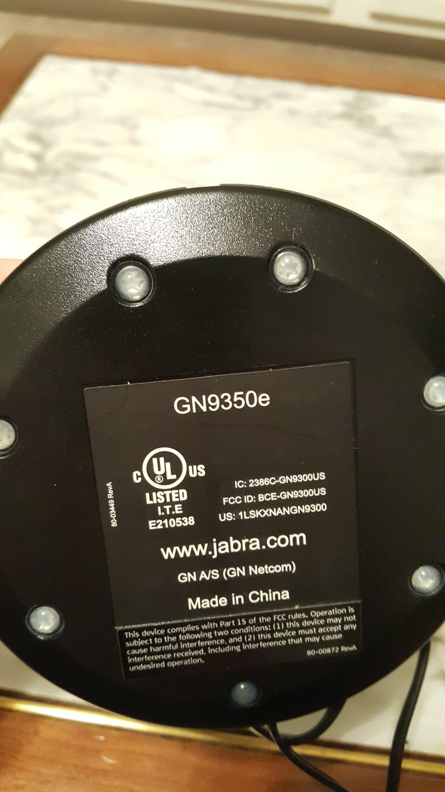 JABRA GN9350E Wireless Headset, Charging Base and Power Supply VoIP Untested