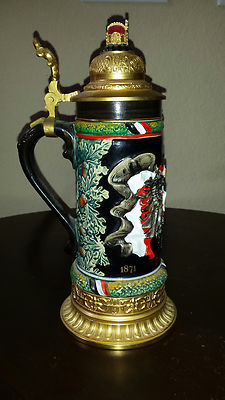 Meisterwerke beer stein rare1871 DEUTSCHES REICH 1918 Royale Eagle Crest