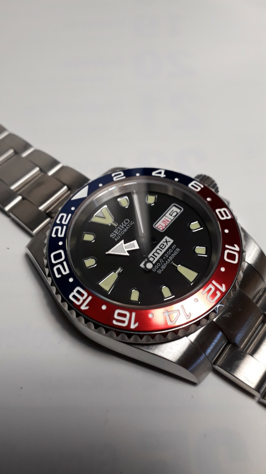 O Con Mod * Movimento Seiko Nh36 * 40 Mm 20 Atm Diver Watch 
