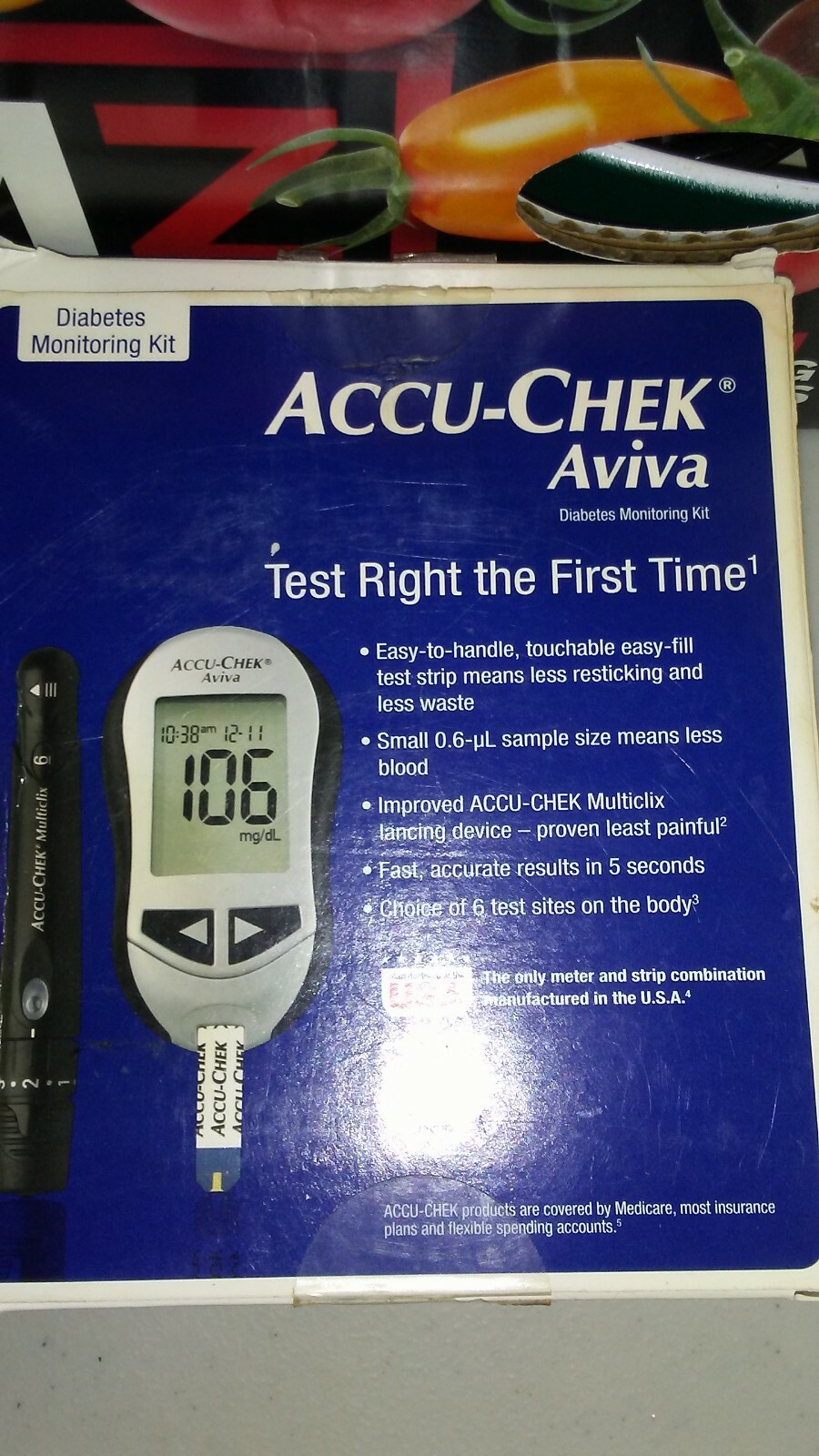 NIB AVIVA Discover Diabetic testing machine by Accu-Check  1x1315
