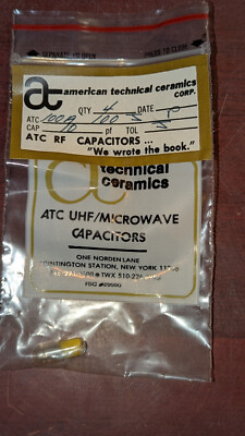 Pack of (4) New ATC 10pF Capacitors 100A-100-J-P  Tol J