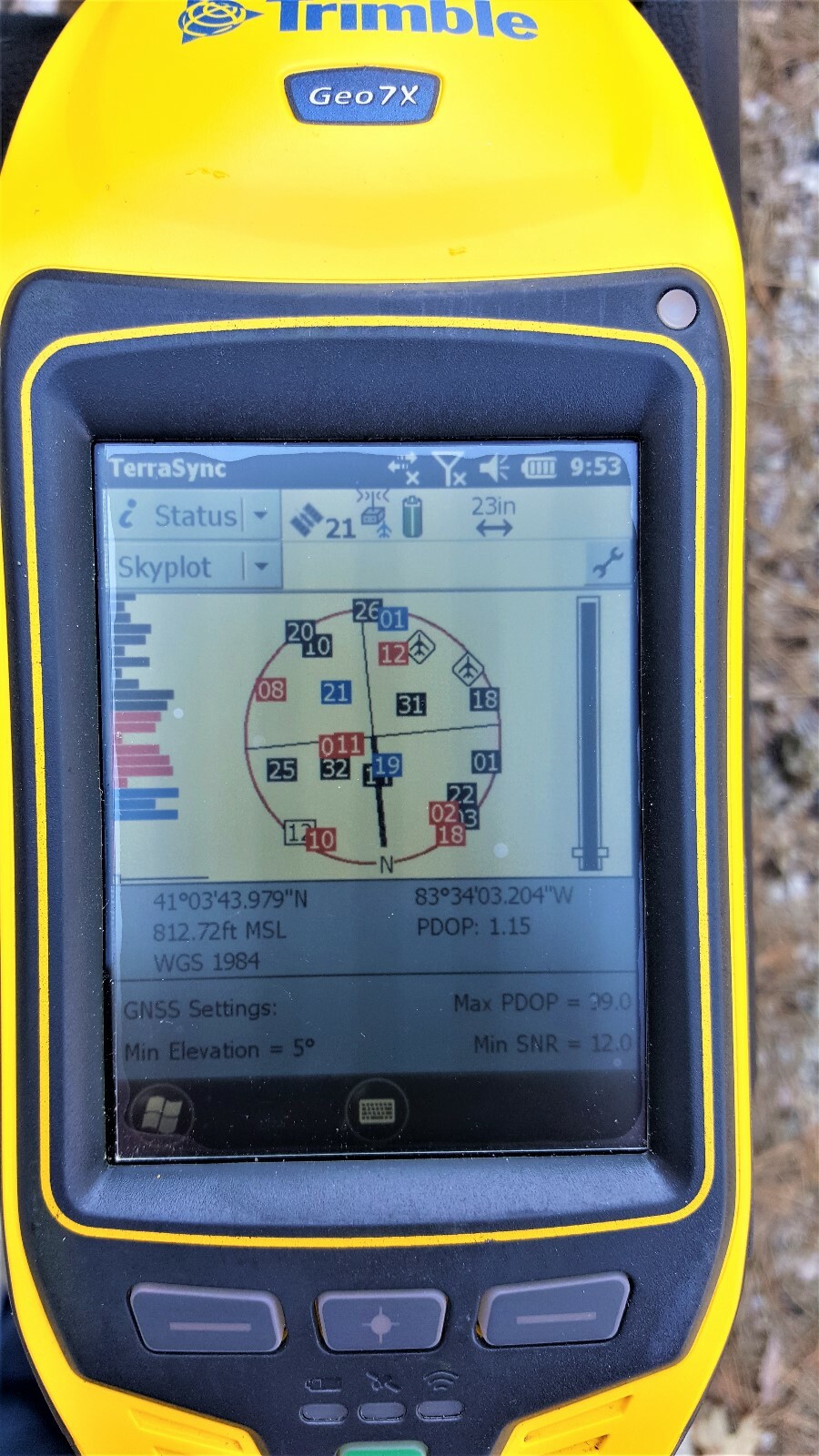 Trimble GEO7X Handheld GNSS w/ TerraSync Bluetooth Floodlight NMEA H-Star