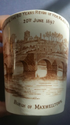 Maxwelltown Scotland Doulton Burslem Beaker Diamond Jubilee Queen Victoria 1897