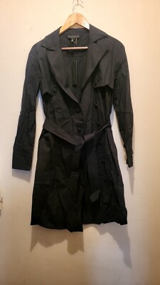 Donna Karan Women's New York Trench Shirt dress Black Sz Small