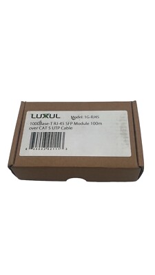 LUXUL 1000Base-T RJ-45 SFP Module 100m Over CAT 5 Cable - 10G-RJ45 - Open Box