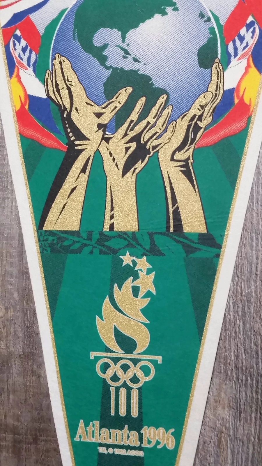 Vintage 1996 Felt Summer Atlanta Olympics Souvenir Pennant