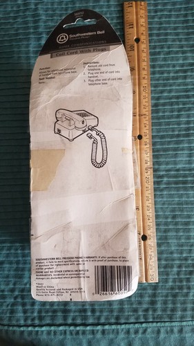 Almond 25 Ft. Coil Telephone  Phone Cord w/ Plugs New Southwestern Bell # S60050